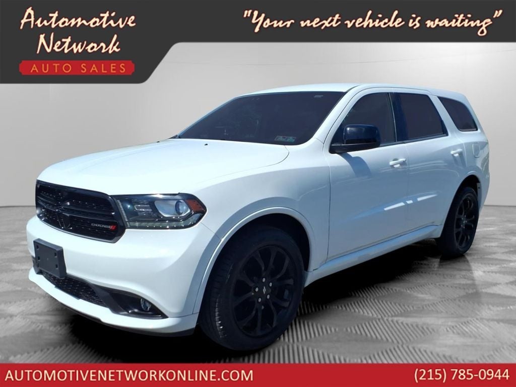 2019 Dodge Durango SXT Plus in White Knuckle Clearcoat — front three-quarter view