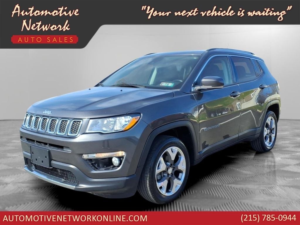 2021 Jeep Compass Limited in Granite Crystal Metallic Clearcoat — front three-quarter view
