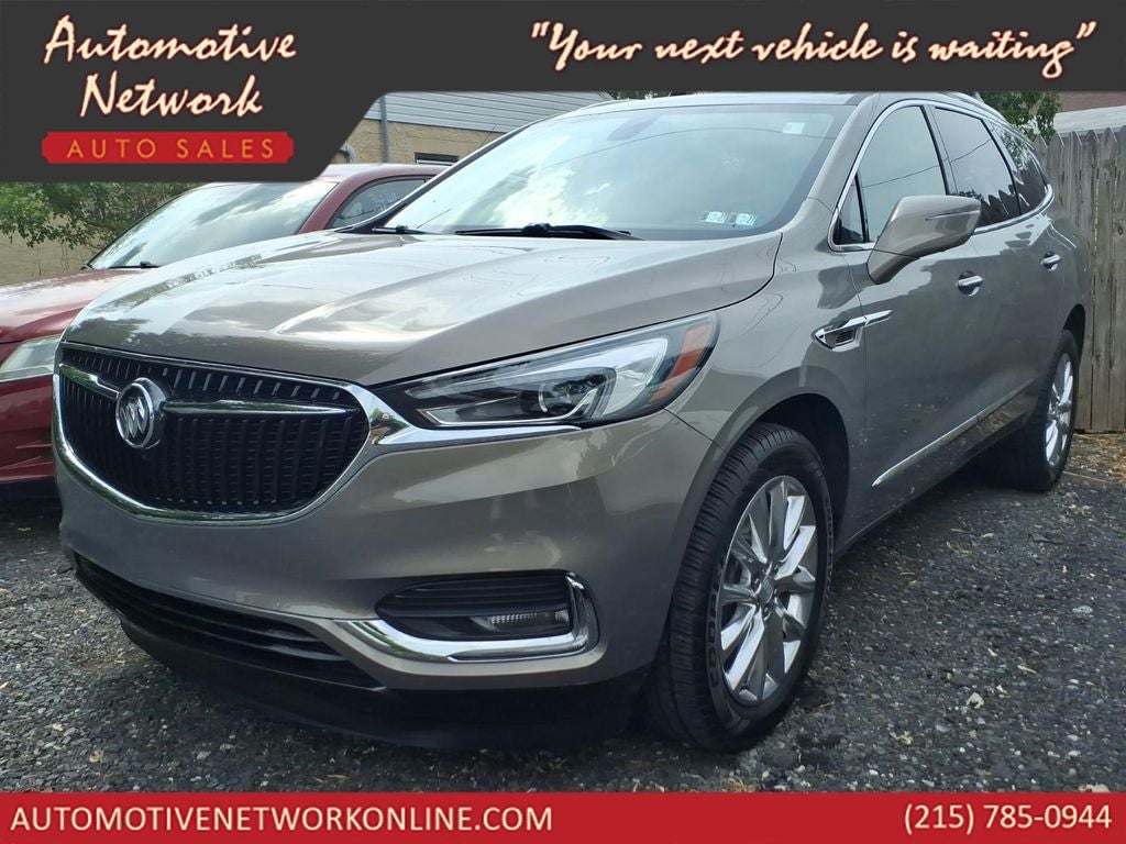 2018 Buick Enclave Essence in Pepperdust Metallic — front three-quarter view