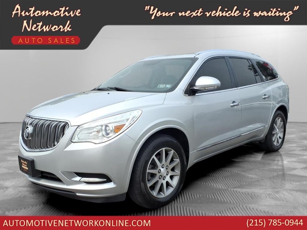 2017 Buick Enclave Leather Group in Quicksilver Metallic — front three-quarter view
