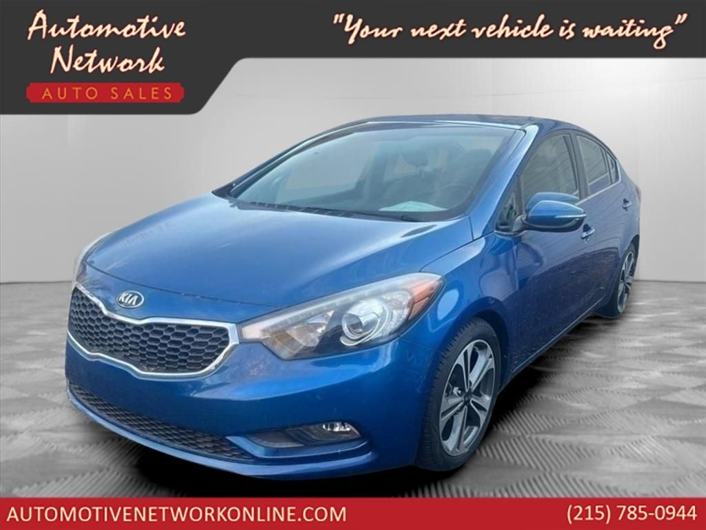 2015 Kia Forte EX in Abyss Blue — front three-quarter view